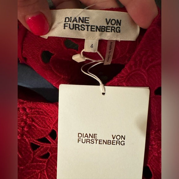 Stunning size 4 NWT Diane Von Furstenberg burgundy dress - Picture 5 of 7